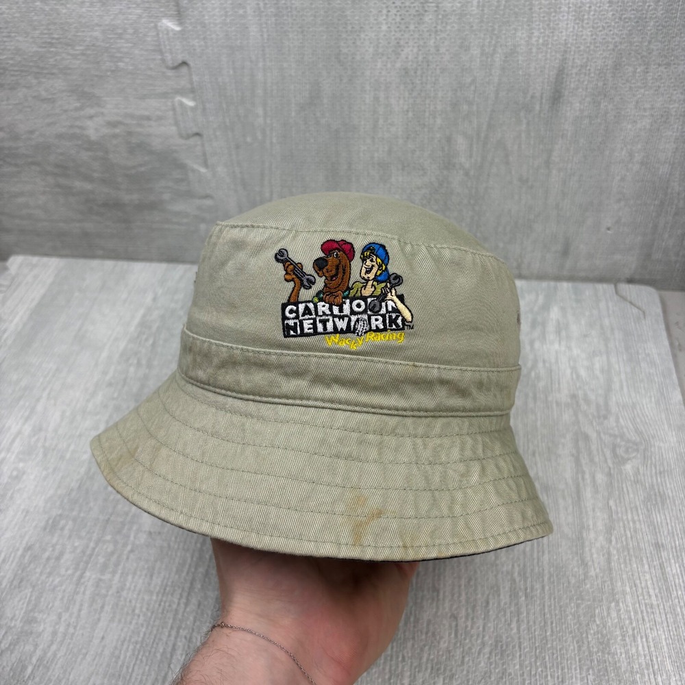 Vintage Cartoon Network Wacky Racing Bucket Hat Cap Youth Child Scooby Doo